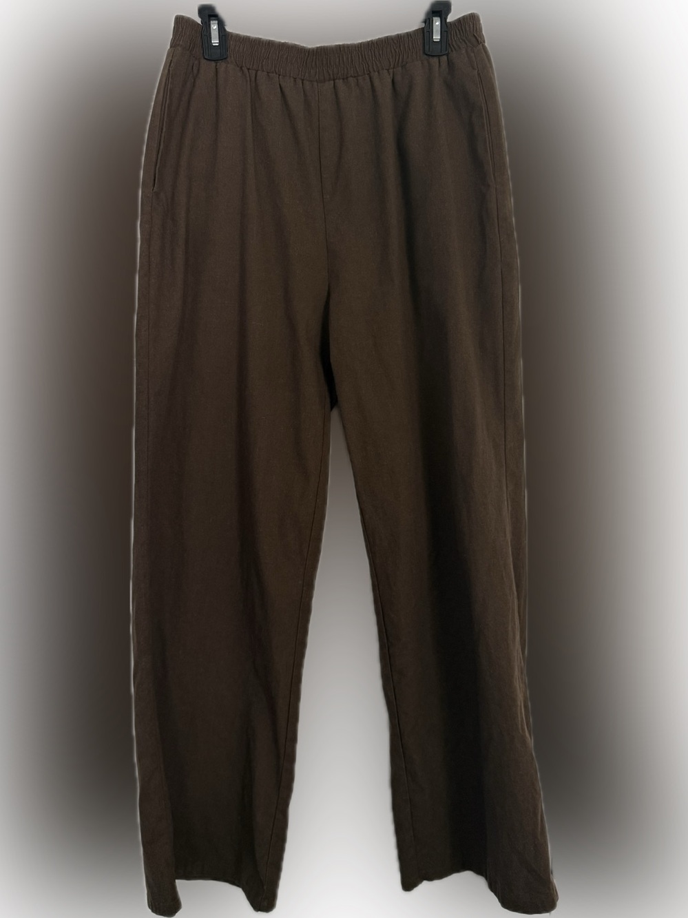 Balou High-Waist Linen Trousers Chocolate | UK 16 (US 12) | Linen Blend